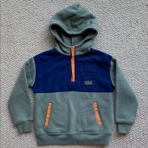 Levi's Kids Boys Green and Blue Hoodie with Orange Accents